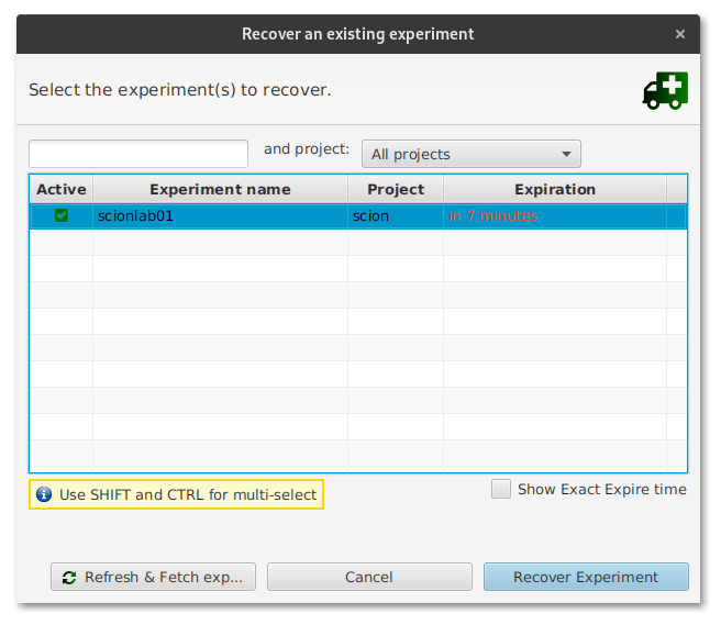 jFed Recover Experiment